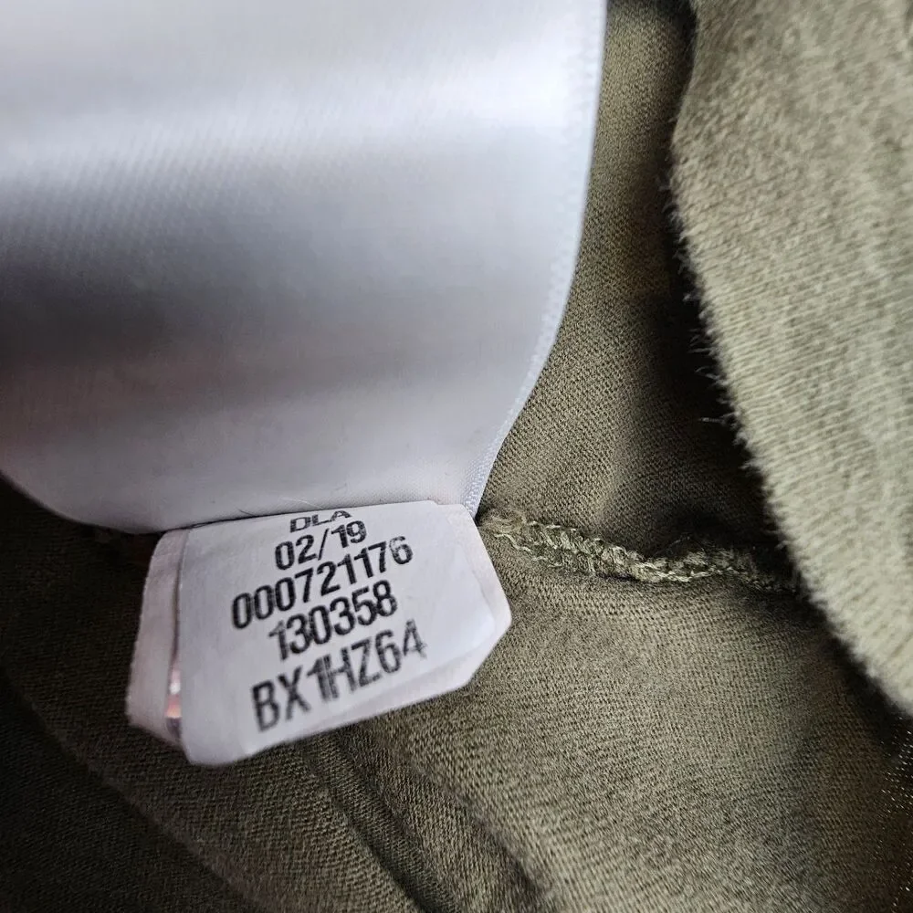 The North Face Mens Large Long Sleeve T Shirt Olive Green Logo Sleeve Graphic